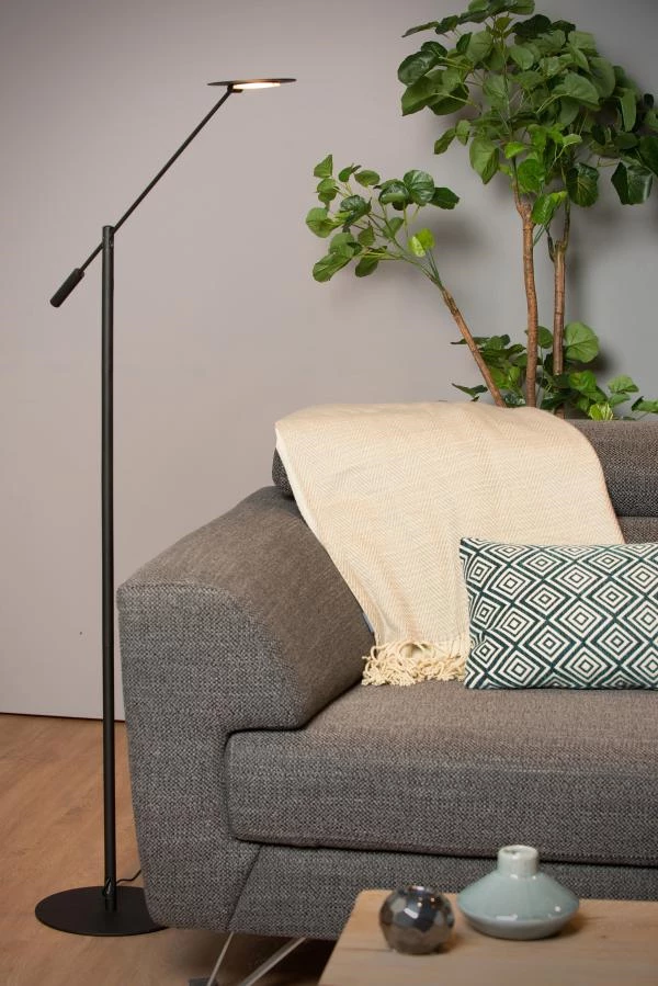 Lucide ANSELMO - Floor reading lamp - Ø 25 cm - LED Dim. - 1x9W 3000K - Black - atmosphere 2